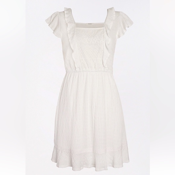 Maurices White Lace Front Skater Dress - Picture 1 of 8